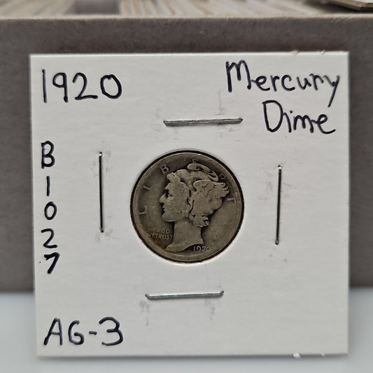 1920 Mercury Dime Almost Good B1027