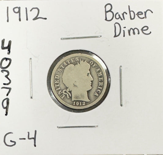 1912 Barber Dime - Good ( 40379 )