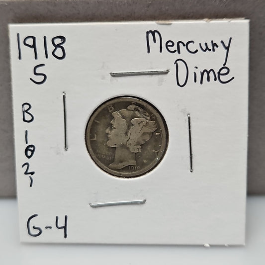 1918-S Mercury Dime Good B1021
