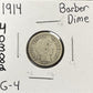 1914 Barber Dime - Good ( 40382 )