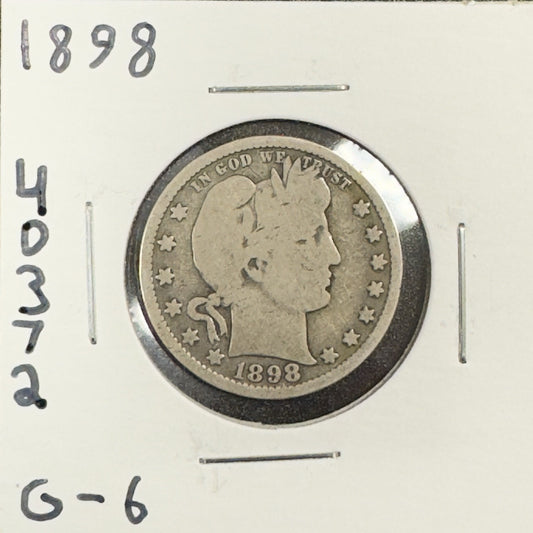 1898 Barber Quarter - Good ( 40372 )