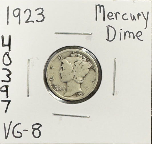 1923 Mercury Dime - Very Good ( 40397 )