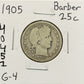 1905 Barber Quarter - Good ( 40451 )