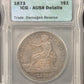 1873 Trade Dollar - ICG AU58 Details ( 40447 )