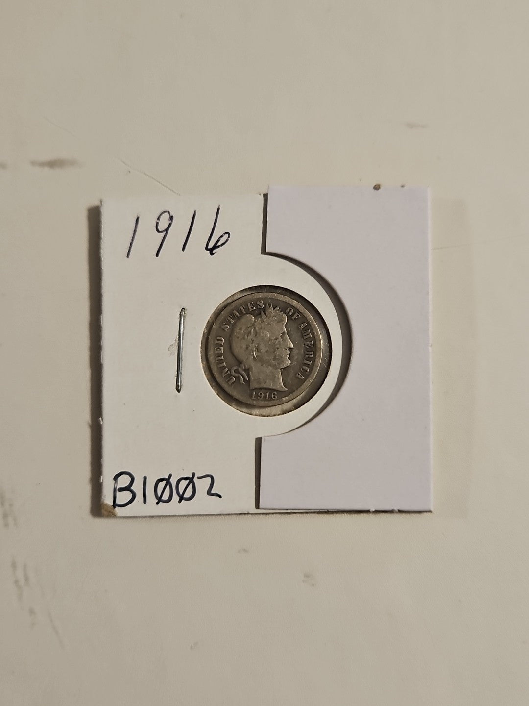 1916 10C Barber Dime B1002