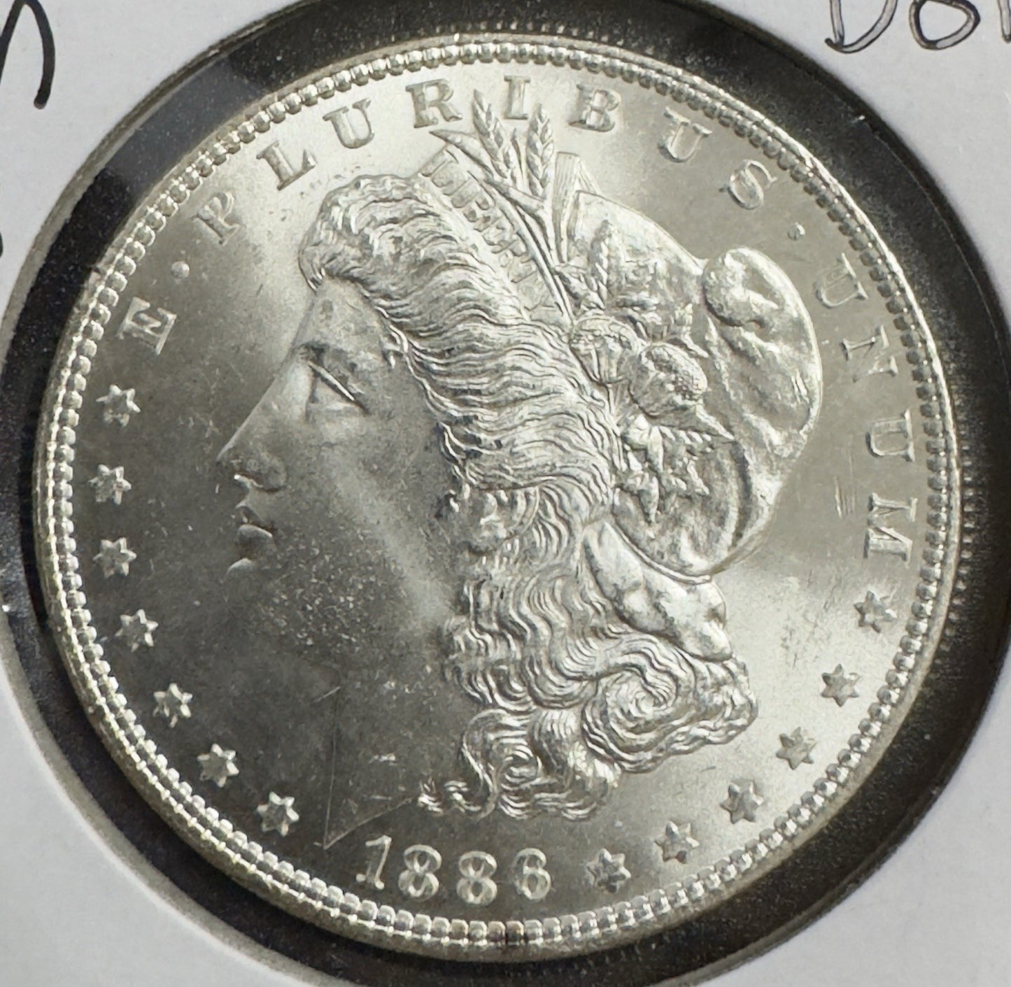 1886 $1 Morgan Silver Dollar - VAM-6B Clashed Obverse - Mint State ( 40440 )