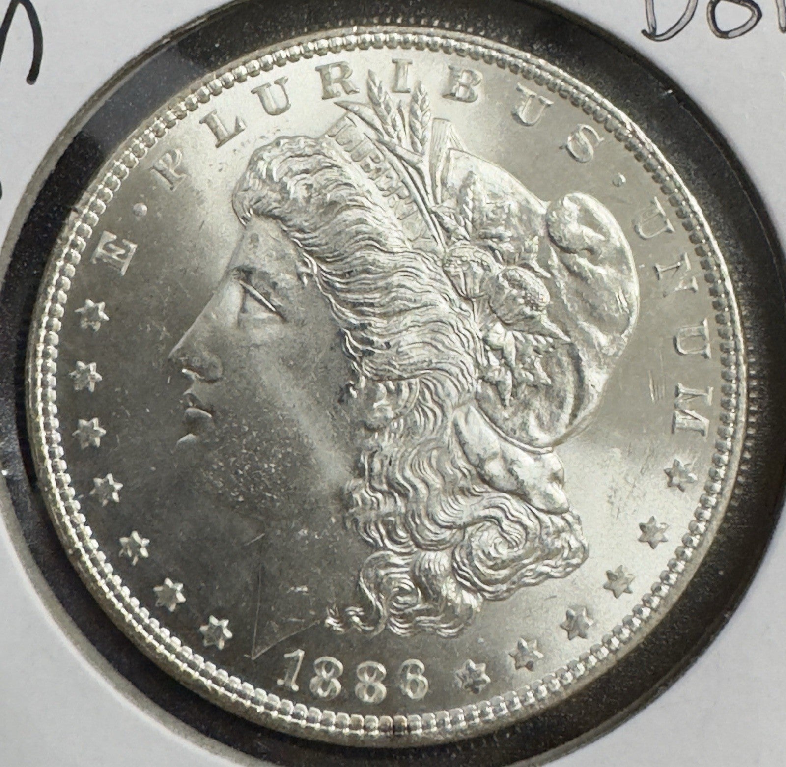 1886 $1 Morgan Silver Dollar - VAM-6B Clashed Obverse - Mint State ( 40440 )