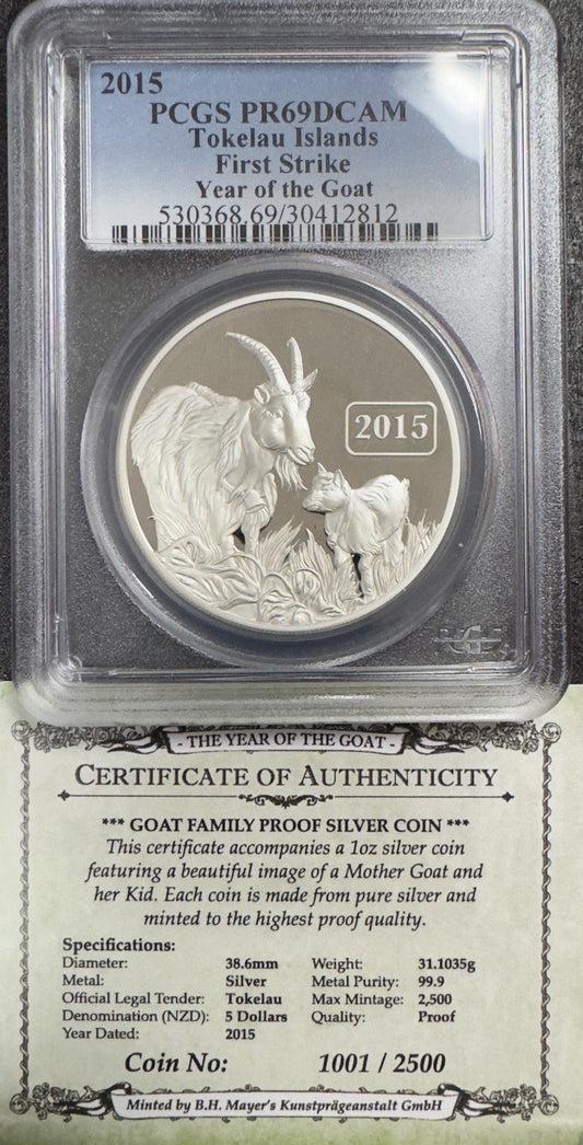 2015 Tokelau Islands - PCGS PR69 DCAM ( 40414 )