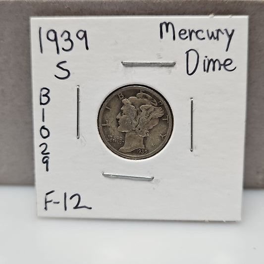 1939-S Mercury Dime San Francisco Mint Fine B1029