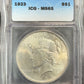 1923 Peace Dollar - ICG MS65 ( 40305 )