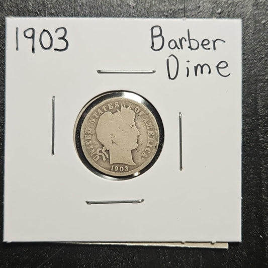 1903-P Silver  Barber Dime 10c B1010