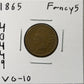 1865 Indian Head Cent Fancy 5 - Very Good ( 40449 )