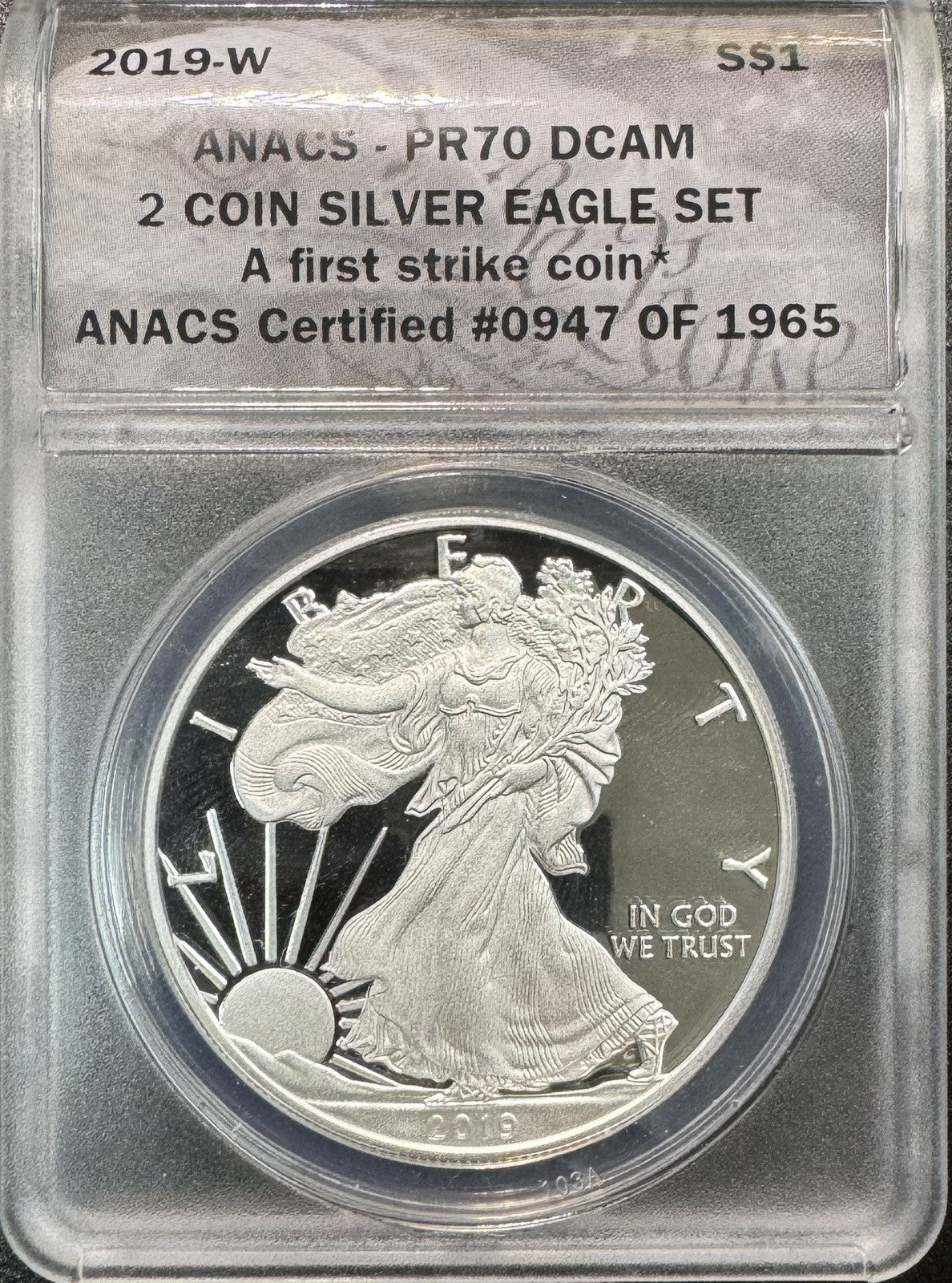 2019 W American Eagle - ANACS PR70 DCAM ( 40302 )