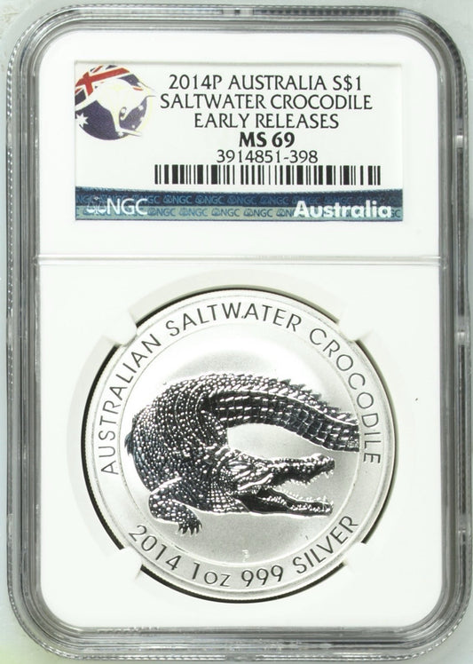2014P Australia Saltwater Crocodile- NGC MS69 ( 40402 )