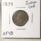 1874 Indian Head Cent Extra Fine B1076