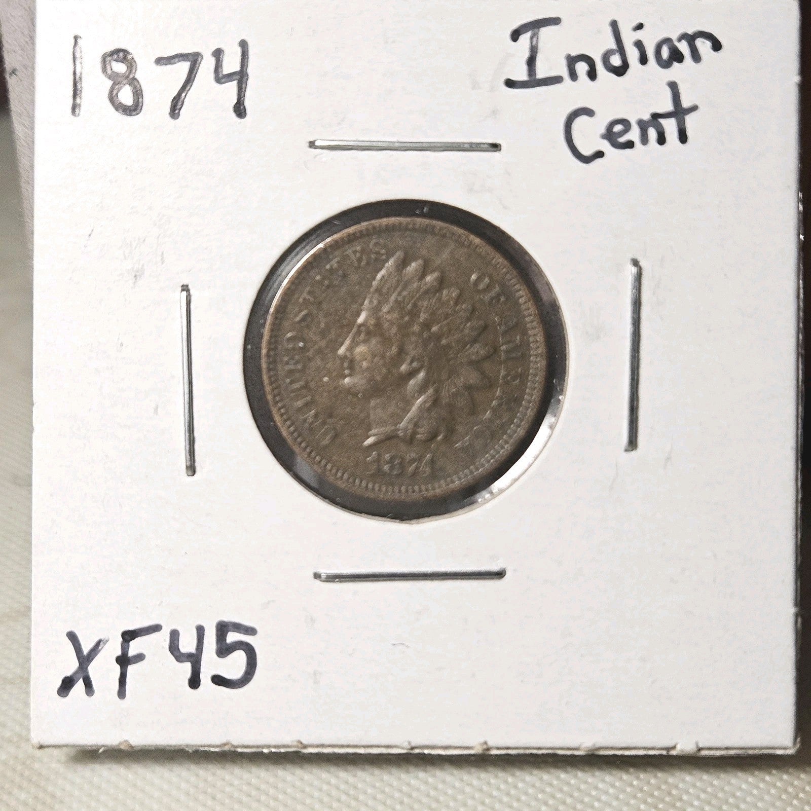 1874 Indian Head Cent Extra Fine B1076