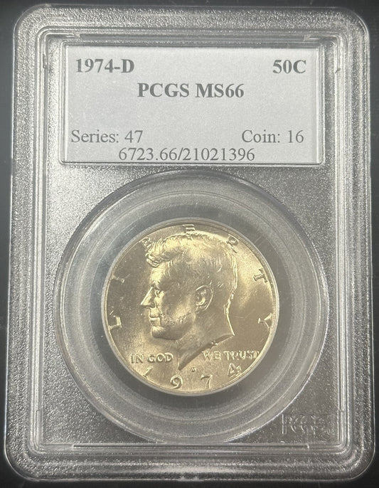1974 D Kennedy Half Dollar PCGS MS66 - 40278