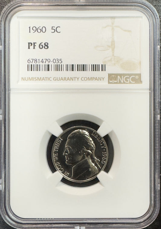 1960 Jefferson Nickel - NGC PF68 ( 40344 )
