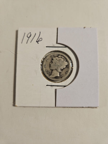 1916 10C Mercury Dime B1001