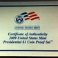 2009 United States Mint PRESIDENTIAL DOLLAR COIN PROOF SET With OGP & COA!