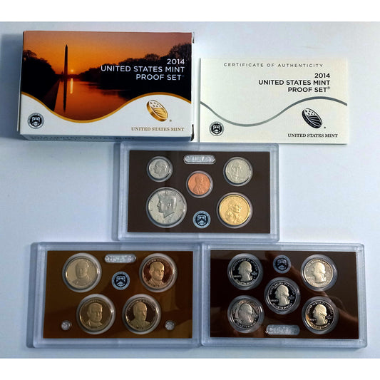 2014 United States Mint PROOF SET ( CLAD ) With OGP & COA!