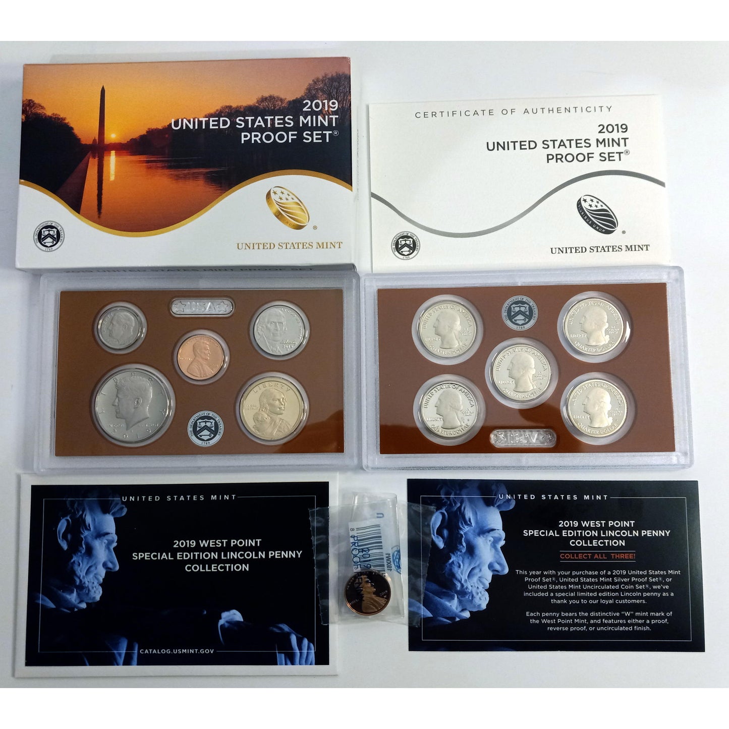 2019 United States Mint PROOF SET ( CLAD ) with PROOF W CENT With OGP & COA!